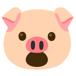 Face with open mouth and Pig face