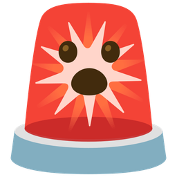 Face with open mouth and Police car light