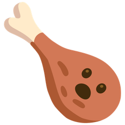 Face with open mouth and Poultry leg