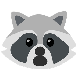 Face with open mouth and Raccoon