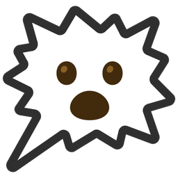 Face with open mouth and Right anger bubble