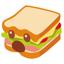 Face with open mouth and Sandwich