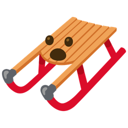 Face with open mouth and Sled