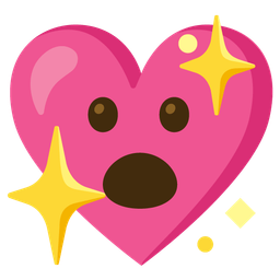 Face with open mouth and Sparkling heart