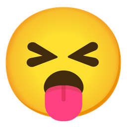 Face with open mouth and Squinting face with tongue