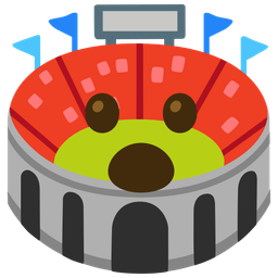 Face with open mouth and Stadium