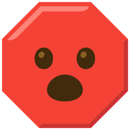 Face with open mouth and Stop sign