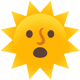 Face with open mouth and Sun with face