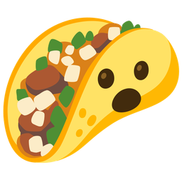 Face with open mouth and Taco