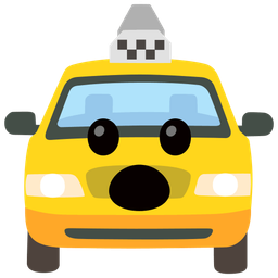 Face with open mouth and Taxi