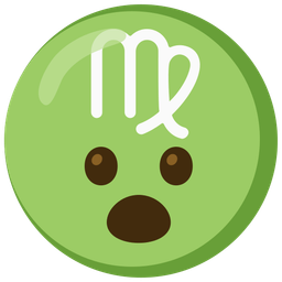 Face with open mouth and Virgo