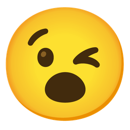 Face with open mouth and Winking face