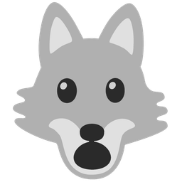 Face with open mouth and Wolf