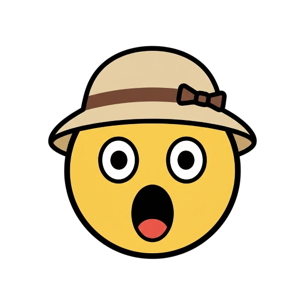 Face with open mouth and Woman’s hat