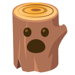 Face with open mouth and Wood