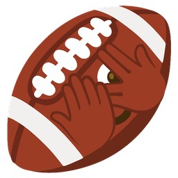 face with peeking eye and american football
