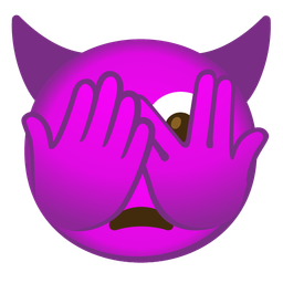 face with peeking eye and angry face with horns