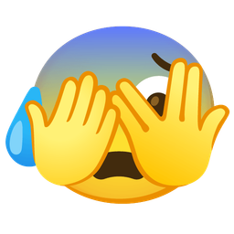 face with peeking eye and anxious face with sweat