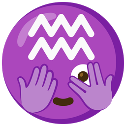 face with peeking eye and Aquarius