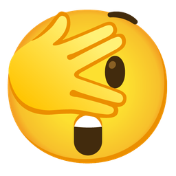 face with peeking eye and astonished face