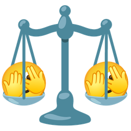 face with peeking eye and balance scale