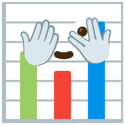 face with peeking eye and bar chart