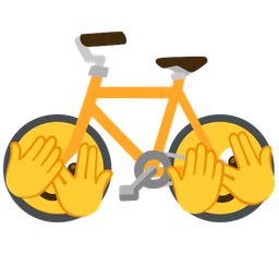 face with peeking eye and bicycle