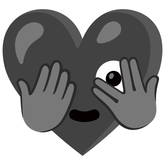 Face with peeking eye and Black heart