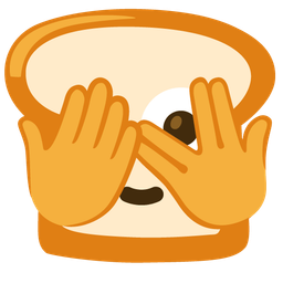 face with peeking eye and bread