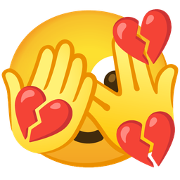 face with peeking eye and broken heart