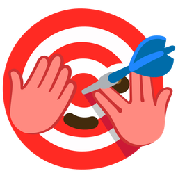 face with peeking eye and bullseye