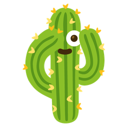 face with peeking eye and cactus