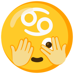 face with peeking eye and Cancer