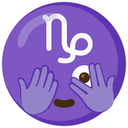 face with peeking eye and Capricorn