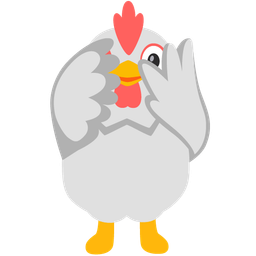 face with peeking eye and chicken