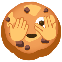 face with peeking eye and cookie