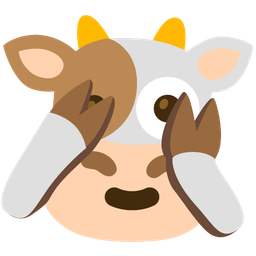 face with peeking eye and cow face