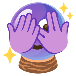 face with peeking eye and crystal ball