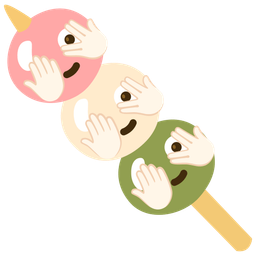 face with peeking eye and dango