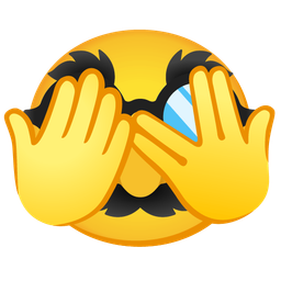 face with peeking eye and disguised face