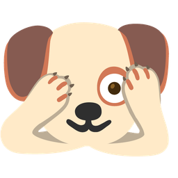 face with peeking eye and dog face