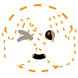 face with peeking eye and dotted line face