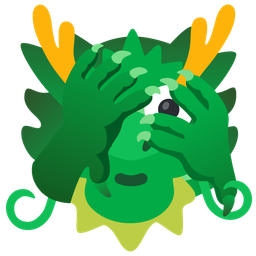 face with peeking eye and dragon