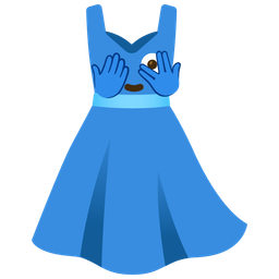 face with peeking eye and dress