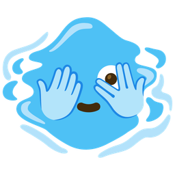 face with peeking eye and droplet