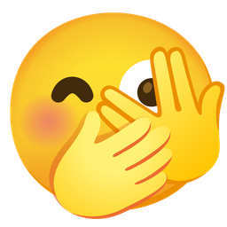 face with peeking eye and face with hand over mouth