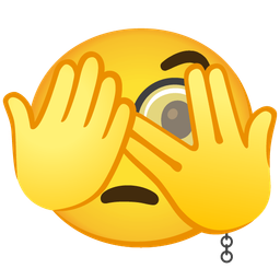 face with peeking eye and face with monocle