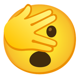 face with peeking eye and face with open mouth