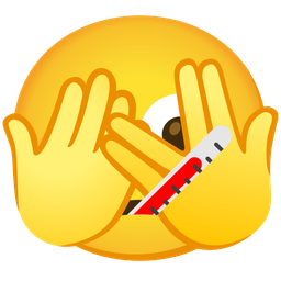 face with peeking eye and face with thermometer