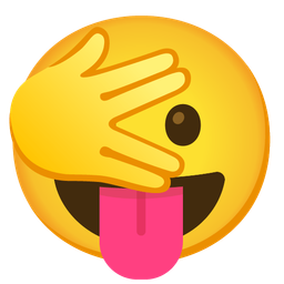 Face with peeking eye and Face with tongue